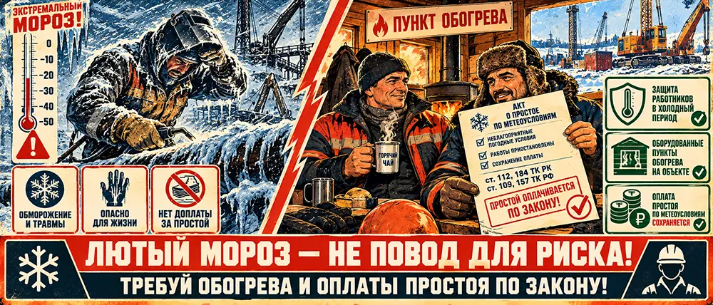 Работа в мороз и буран: когда вахтовик имеет право остановить смену и как оплатят вынужденный простой ❄️